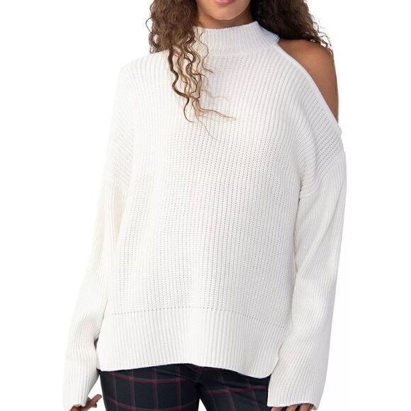 Sanctuary Women's Cut It Out Sweater - pullover women’s size M, cream XS - Picture 7 of 10